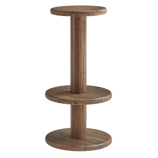 Modway Furniture Neo Acacia Wood 5 Piece Outdoor Bar Set with Round Pedestal Table and Four Stools Cocoa Brown EEI-7588-COA