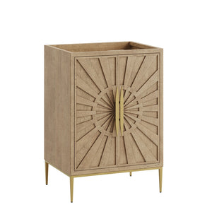 Modway Furniture Awaken 24 Inch Bathroom Vanity Cabinet with Gold Hardware and Geometric Wood Design EEI-7590-OAK