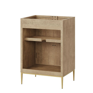 Modway Furniture Awaken 24 Inch Bathroom Vanity Cabinet with Gold Hardware and Geometric Wood Design EEI-7590-OAK
