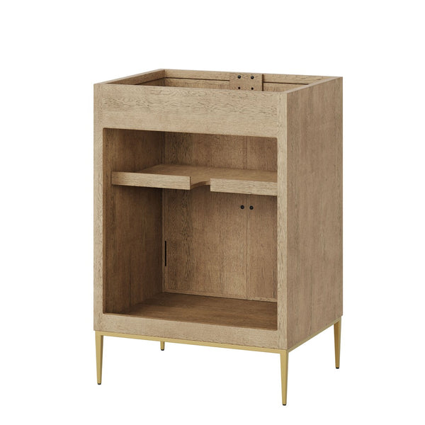 Modway Furniture Awaken 24 Inch Bathroom Vanity Cabinet with Gold Hardware and Geometric Wood Design EEI-7590-OAK