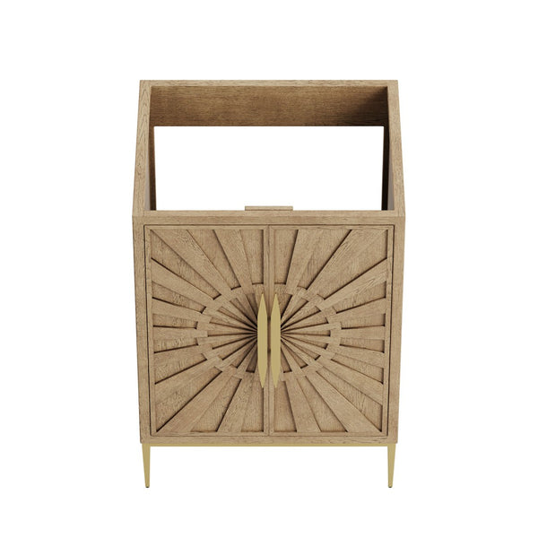 Modway Furniture Awaken 24 Inch Bathroom Vanity Cabinet with Gold Hardware and Geometric Wood Design EEI-7590-OAK