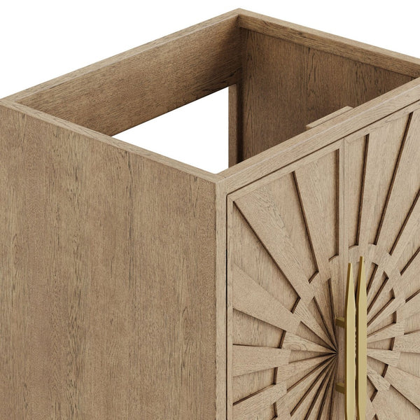 Modway Furniture Awaken 24 Inch Bathroom Vanity Cabinet with Gold Hardware and Geometric Wood Design EEI-7590-OAK