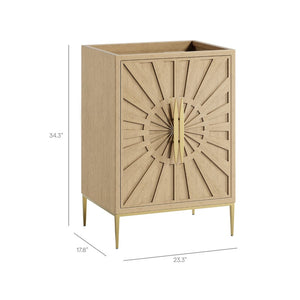 Modway Furniture Awaken 24 Inch Bathroom Vanity Cabinet with Gold Hardware and Geometric Wood Design EEI-7590-OAK