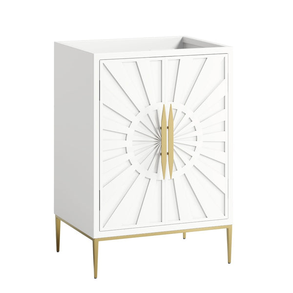 Modway Furniture Awaken 24 Inch Bathroom Vanity Cabinet with Gold Hardware and Solid Wood Build EEI-7591-WHI