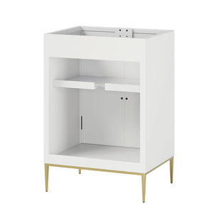 Modway Furniture Awaken 24 Inch Bathroom Vanity Cabinet with Gold Hardware and Solid Wood Build EEI-7591-WHI