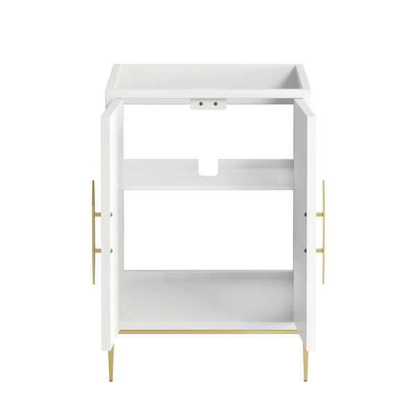 Modway Furniture Awaken 24 Inch Bathroom Vanity Cabinet with Gold Hardware and Solid Wood Build EEI-7591-WHI