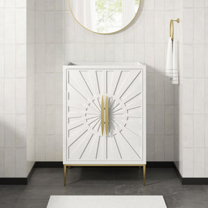 Modway Furniture Awaken 24 Inch Bathroom Vanity Cabinet with Gold Hardware and Solid Wood Build EEI-7591-WHI