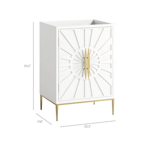 Modway Furniture Awaken 24 Inch Bathroom Vanity Cabinet with Gold Hardware and Solid Wood Build EEI-7591-WHI