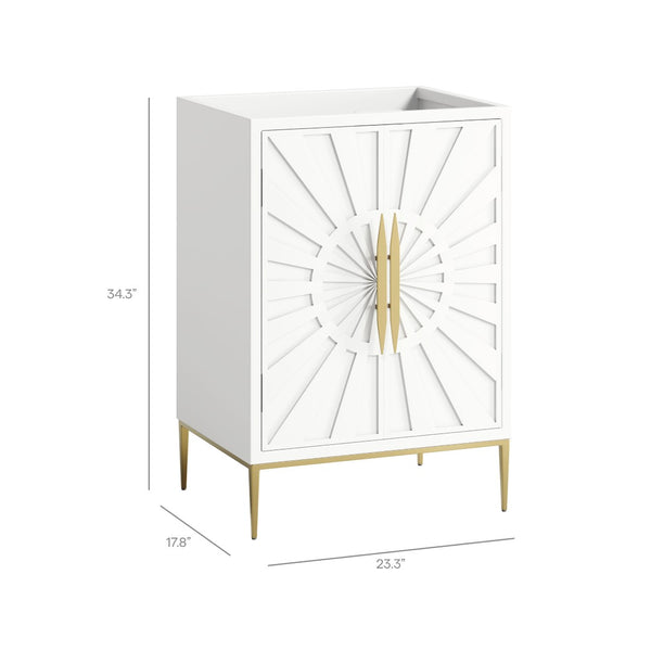 Modway Furniture Awaken 24 Inch Bathroom Vanity Cabinet with Gold Hardware and Solid Wood Build EEI-7591-WHI