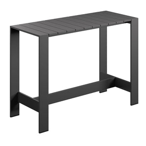 Modway Furniture Tahoe Outdoor Aluminum Slatted Bar Table Seats Six with Powder Coated Weather Resist EEI-7593-GRY