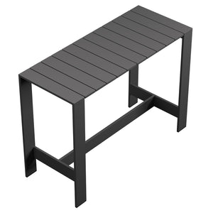 Modway Furniture Tahoe Outdoor Aluminum Slatted Bar Table Seats Six with Powder Coated Weather Resist EEI-7593-GRY