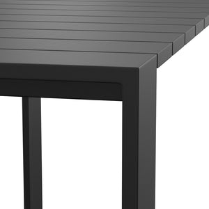 Modway Furniture Tahoe Outdoor Aluminum Slatted Bar Table Seats Six with Powder Coated Weather Resist EEI-7593-GRY