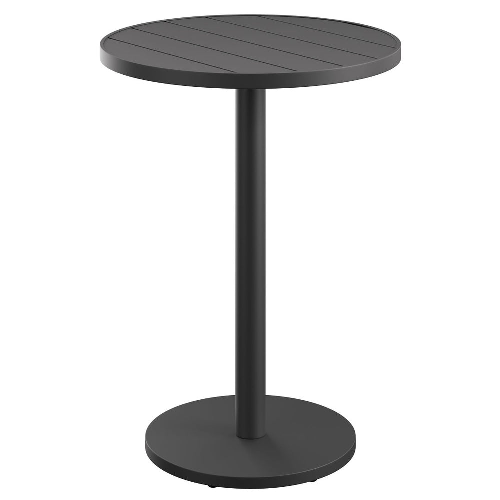Modway Furniture Tahoe Aluminum Outdoor Bar Table with Slatted Round Top for Patio or Balcony EEI-7594-GRY