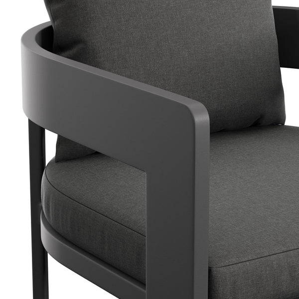 Modway Furniture Tahoe Outdoor Aluminum Bar Chair with Cushions Powder Coated for Patio Decks Charcoal EEI-7595-CHA