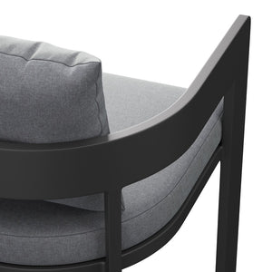 Modway Furniture Tahoe Outdoor Aluminum Bar Chair with Cushions Powder Coated for Patio Decks Gray EEI-7595-GRY