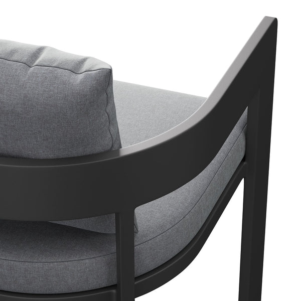 Modway Furniture Tahoe Outdoor Aluminum Bar Chair with Cushions Powder Coated for Patio Decks Gray EEI-7595-GRY