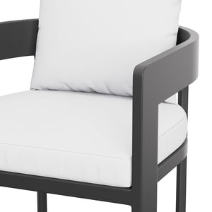 Modway Furniture Tahoe Outdoor Aluminum Bar Chair with Cushions Powder Coated for Patio Decks White EEI-7595-WHI