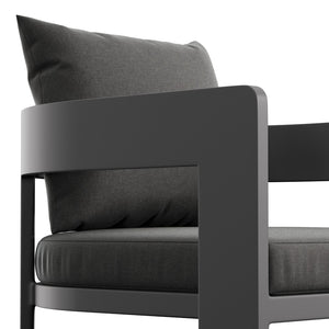 Modway Furniture Tahoe Modway Outdoor Aluminum Counter Stool with Cushion Slatted Barrel Patio Seat Charcoal EEI-7596-CHA