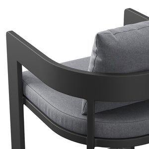Modway Furniture Tahoe Modway Outdoor Aluminum Counter Stool with Cushion Slatted Barrel Patio Seat Gray EEI-7596-GRY