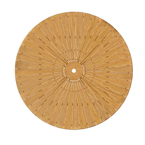 Modway Furniture Cielo Round Solid Teak Outdoor Dining Table Sunburst Slatted Top Seats Eight EEI-7601-NAT