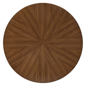 Modway Furniture Sloane Round Walnut Veneer Dining Table with Starburst Marquetry Tripod Base Seats Six EEI-7603-WAL