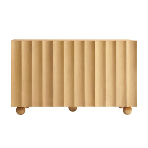 Modway Furniture Sorren Scalloped Front Wood Sideboard with Adjustable Shelving for Dining or Living Rooms Natural EEI-7605-NAT
