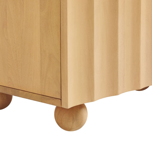 Modway Furniture Sorren Scalloped Front Wood Sideboard with Adjustable Shelving for Dining or Living Rooms Natural EEI-7605-NAT