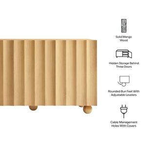 Modway Furniture Sorren Scalloped Front Wood Sideboard with Adjustable Shelving for Dining or Living Rooms Natural EEI-7605-NAT