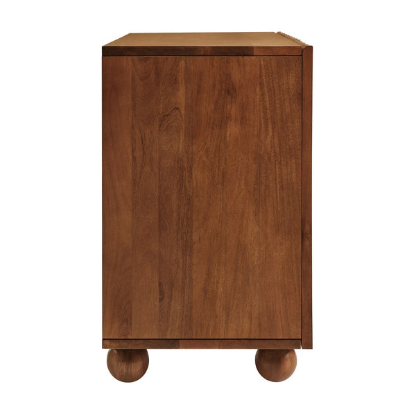 Modway Furniture Sorren Scalloped Front Wood Sideboard with Adjustable Shelving for Dining or Living Rooms Walnut EEI-7605-WAL