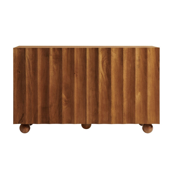 Modway Furniture Sorren Scalloped Front Wood Sideboard with Adjustable Shelving for Dining or Living Rooms Walnut EEI-7605-WAL