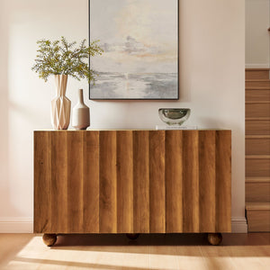 Modway Furniture Sorren Scalloped Front Wood Sideboard with Adjustable Shelving for Dining or Living Rooms Walnut EEI-7605-WAL