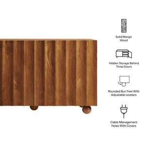 Modway Furniture Sorren Scalloped Front Wood Sideboard with Adjustable Shelving for Dining or Living Rooms Walnut EEI-7605-WAL