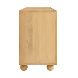 Modway Furniture Sorren Fluted Wood Sideboard with Four Doors Scalloped Front and Bun Feet Natural EEI-7606-NAT