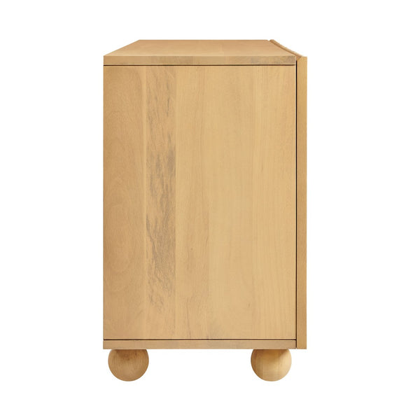 Modway Furniture Sorren Fluted Wood Sideboard with Four Doors Scalloped Front and Bun Feet Natural EEI-7606-NAT