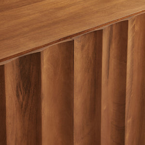 Modway Furniture Sorren Fluted Wood Sideboard with Four Doors Scalloped Front and Bun Feet Walnut EEI-7606-WAL