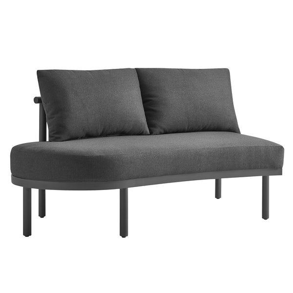 Modway Furniture Porta Modway 3 Piece Aluminum Rope Woven Outdoor Modular Sofa for Patio Decks Charcoal / Anthracite EEI-7612-CHA-ANT