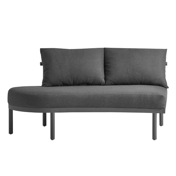 Modway Furniture Porta Modway Outdoor Aluminum Modular Lounge with Woven Rope and Plush Cushions Charcoal Anthracite EEI-7607-CHA-ANT
