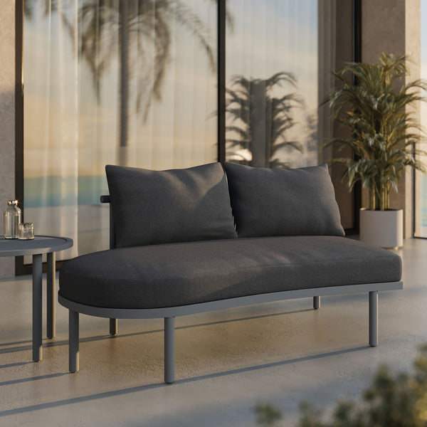 Modway Furniture Porta Modway Outdoor Aluminum Modular Lounge with Woven Rope and Plush Cushions Charcoal Anthracite EEI-7607-CHA-ANT
