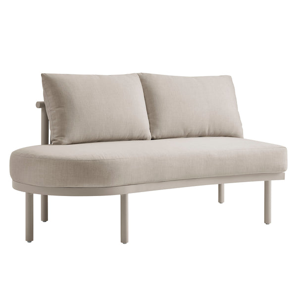 Modway Furniture Porta Modway 5 Piece Modular Outdoor Aluminum Sofa Set with Woven Rope Texture Khaki / Stone EEI-7614-KHA-STO