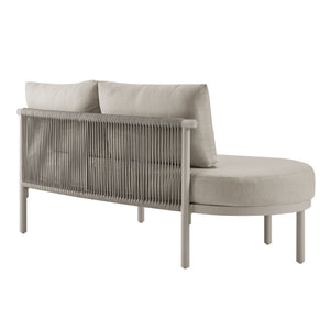 Modway Furniture Porta Modway Outdoor Aluminum Modular Lounge with Woven Rope and Plush Cushions Khaki Stone EEI-7607-KHA-STO