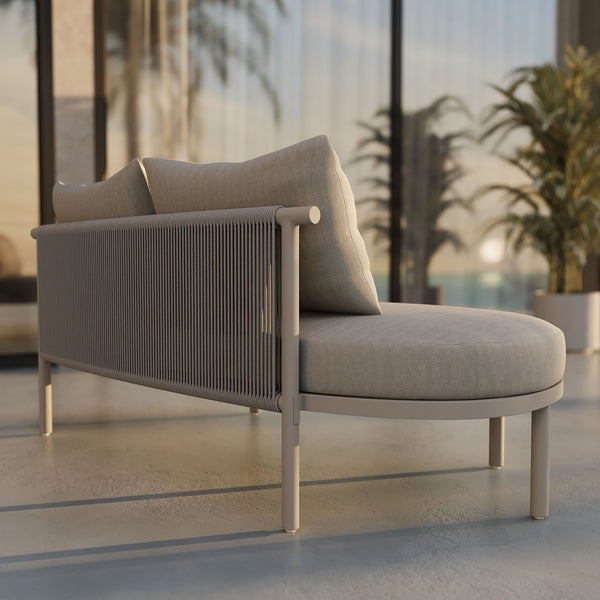 Modway Furniture Porta Modway Outdoor Aluminum Modular Lounge with Woven Rope and Plush Cushions Khaki Stone EEI-7607-KHA-STO