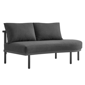 Modway Furniture Porta Modway Outdoor Aluminum Rope Modular Sectional Piece with Weather Resistant Cushions Charcoal / Anthracite EEI-7608-CHA-ANT