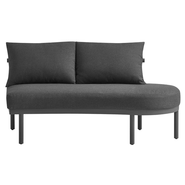 Modway Furniture Porta Modway Modular Outdoor Sofa Set with Woven Rope and Aluminum Frame Charcoal Anthracite EEI-7611-CHA-ANT