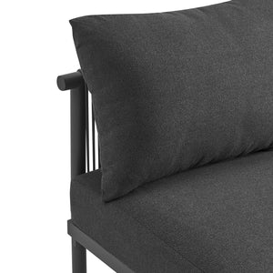 Modway Furniture Porta Outdoor Modular Sofa Set with Rope Weave Aluminum Frames and Nesting Tables Charcoal Anthracite EEI-7613-CHA-ANT