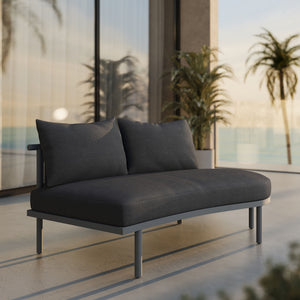 Modway Furniture Porta Modway Outdoor Aluminum Rope Modular Sectional Piece with Weather Resistant Cushions Charcoal / Anthracite EEI-7608-CHA-ANT