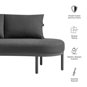 Modway Furniture Porta Modway Outdoor Aluminum Rope Modular Sectional Piece with Weather Resistant Cushions Charcoal / Anthracite EEI-7608-CHA-ANT