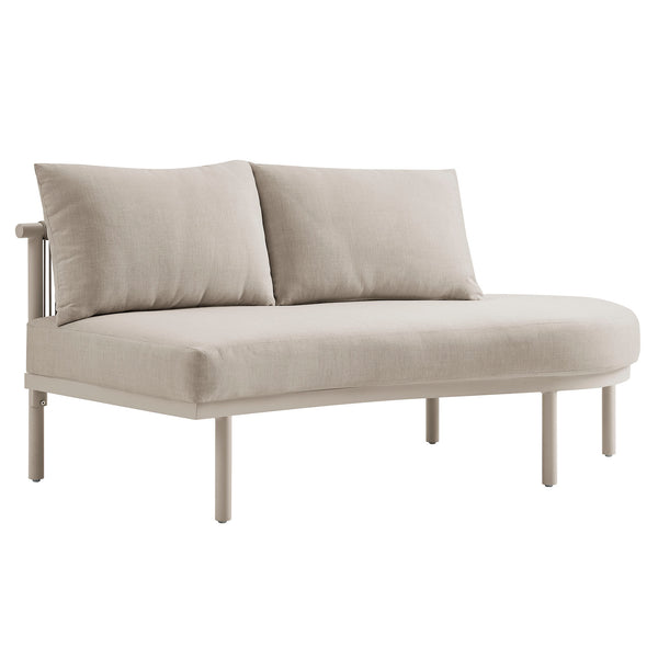 Modway Furniture Porta Modway Outdoor Aluminum Rope Modular Sectional Piece with Weather Resistant Cushions Khaki / Stone EEI-7608-KHA-STO