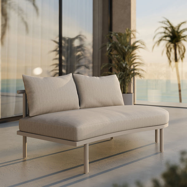 Modway Furniture Porta Modway Outdoor Aluminum Rope Modular Sectional Piece with Weather Resistant Cushions Khaki / Stone EEI-7608-KHA-STO