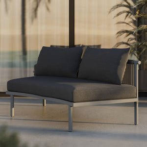 Modway Furniture Porta Modway Modular Outdoor Sectional Armless Chair with Woven Rope Aluminum Frame Charcoal Anthracite EEI-7609-CHA-ANT