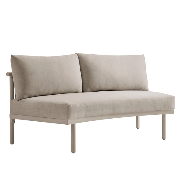 Modway Furniture Porta Modway Modular Outdoor Sectional Armless Chair with Woven Rope Aluminum Frame Khaki Stone EEI-7609-KHA-STO